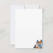 Elegante Floral Herfst Navy en Roest Wedding Boho Bedankkaart (Achterkant)