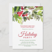 Elegante Floral Holiday Party uitnodiging (Voorkant)