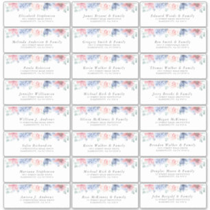 Elegante Floral Individuele Gast Adresetiketten Sticker