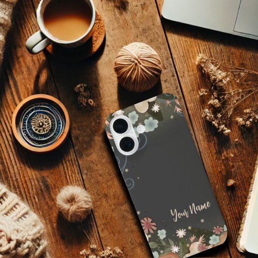 Elegante Floral Inspirivity Gepersonaliseerde naam Case-Mate iPhone Case