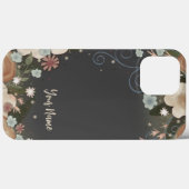 Elegante Floral Inspirivity Gepersonaliseerde naam Case-Mate iPhone Case (Achterkant (horizontaal))