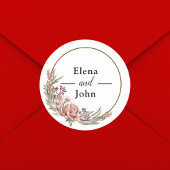 Elegante Floral krans aangepaste bruiloft Ronde Sticker