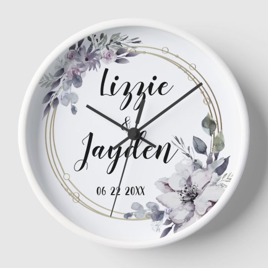 Elegante Floral krans bruiloft gepersonaliseerd (Voorkant)