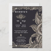 Elegante Floral Lace Design Uitnodiging (Voorkant)