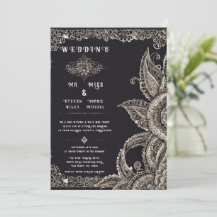 Elegante Floral Lace Design Uitnodiging