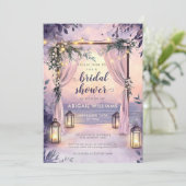 Elegante Floral Lanterns Garden Vrijgezellenfeest Kaart (Staand voorkant)