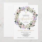 Elegante Floral Lavendel Garland Bevestiging Kaart (Voorkant / Achterkant)