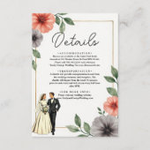 Elegante Floral Lijst bruid en bruidegom Chic Wedd Informatiekaartje (Voorkant)