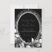 Elegante floral lijst bruiloft collectie bedankkaart (Voorkant)