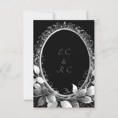 Elegante floral lijst bruiloft collectie bedankkaart (Achterkant)