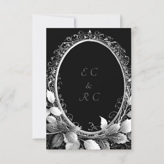 Elegante floral lijst bruiloft collectie bedankkaart (Achterkant)