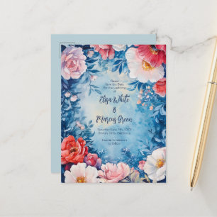 Elegante Floral Lijst Vintage Wedding Save the Dat Aankondigingskaart