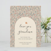 Elegante Floral Love You Oma Verjaardagsdag Kaart (Staand voorkant)