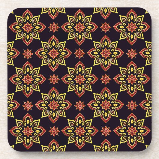 Elegante Floral Mandala Patroon Onderzetters - Set (Voorkant)