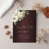 Elegante Floral Marsala Bruiloft Save the Date Kaart