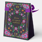 Elegante Floral Mexicaanse volkskunst Fiesta Quinc Bedankdoosjes (Achterkant)