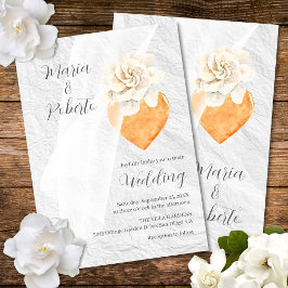 Elegante Floral Milagros Hart Mexicaanse bruiloft Kaart