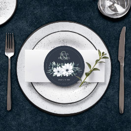 Elegante Floral Mint Blauwgroen rond papier Onderz Ronde Kartonnen Onderzetter