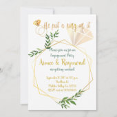 Elegante Floral Modern Chic Engagement Party Kaart (Voorkant)