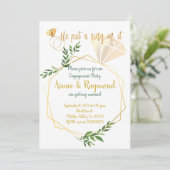 Elegante Floral Modern Chic Engagement Party Kaart (Staand voorkant)