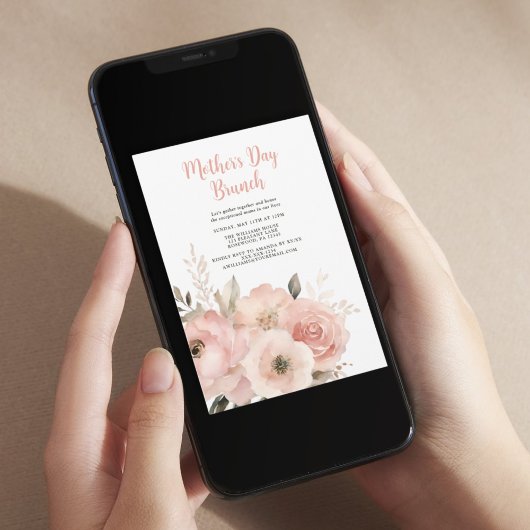Elegante Floral Moederdag Brunch Kaart