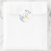 Elegante Floral Monogram Sticker (Tas)