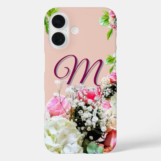 Elegante Floral Monogrammed iPhone / iPad case (Achterkant)