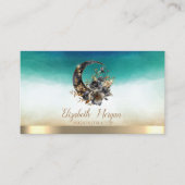 Elegante Floral Moon Waterverf Visitekaartje (Voorkant)