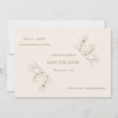 Elegante Floral Moss Green Wedding Save the Date (Voorkant)