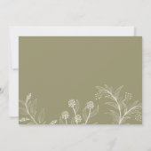 Elegante Floral Moss Green Wedding Save the Date (Achterkant)