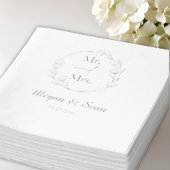 Elegante Floral Mr en Mrs Wedding Folie Servetten