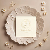 Elegante Floral Mr en Mrs Wedding Folie Servetten