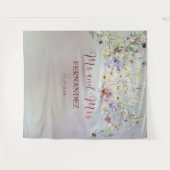Elegante Floral Mr en Mrs Wedding Tapestry Wandkleed (Voorkant (horizontaal))