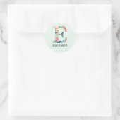 Elegante Floral Natuur Letter E Gepersonaliseerde Ronde Sticker (Tas)