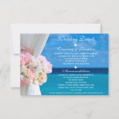 Elegante Floral Ocean Beach bruiloft details Kaart (Voorkant)
