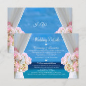 Elegante Floral Ocean Beach bruiloft details Kaart (Voorkant / Achterkant)