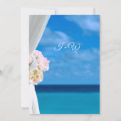 Elegante Floral Ocean Beach Zomer bruiloft ceremon Kaart (Achterkant)