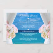 Elegante Floral Ocean Beach Zomer Bruiloft Details Kaart (Voorkant)