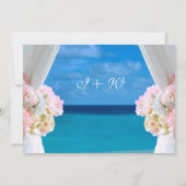 Elegante Floral Ocean Beach Zomer Bruiloft Details Kaart (Achterkant)