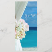 Elegante Floral Ocean Beach Zomer Bruiloft Menu (Achterkant)