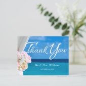 Elegante Floral Ocean Beach Zomer dank u Briefkaart (Staand voorkant)