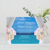 Elegante Floral Ocean Beach Zomer Trouwpoort Kaart (Staand voorkant)