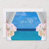 Elegante Floral Ocean Beach Zomer Trouwpoort Kaart (Achterkant)