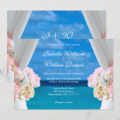 Elegante Floral Ocean Beach Zomer Trouwpoort Kaart (Voorkant / Achterkant)