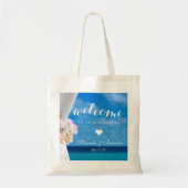 Elegante Floral Ocean Tropical Beach bruiloft guns Tote Bag (Voorkant)