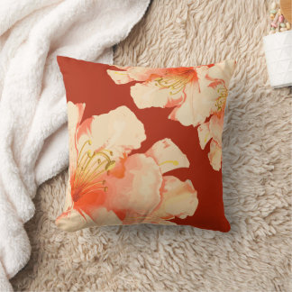 Elegante Floral Oranje perzik Kussen