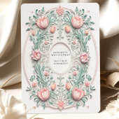 Elegante Floral Pastel Faux Papercut bruiloft Kaart