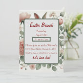 Elegante Floral Pastel Paasbrunch Uitnodiging (Staand voorkant)