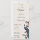 Elegante Floral Peacock Orde van Service Programma (Voorkant)