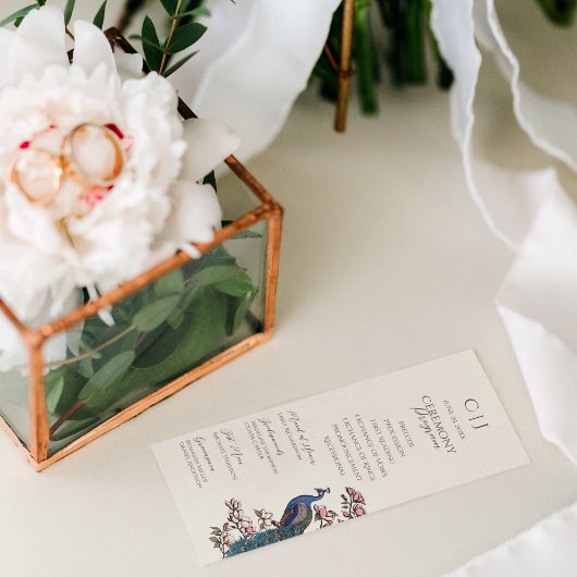 Elegante Floral Peacock Orde van Service Programma